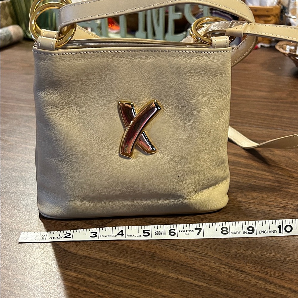 Paloma Picasso Cream Crossbody with Gold X Accent